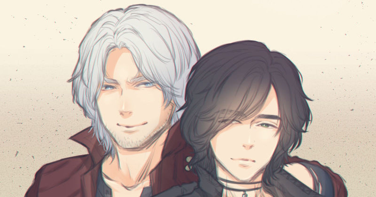 V art ru. Pixiv ID 11926521, Devil May Cry 5. Данте Ромео пейринг. Devil May Cry 5 v аниме. Ви арты ДМС 5 аниме.