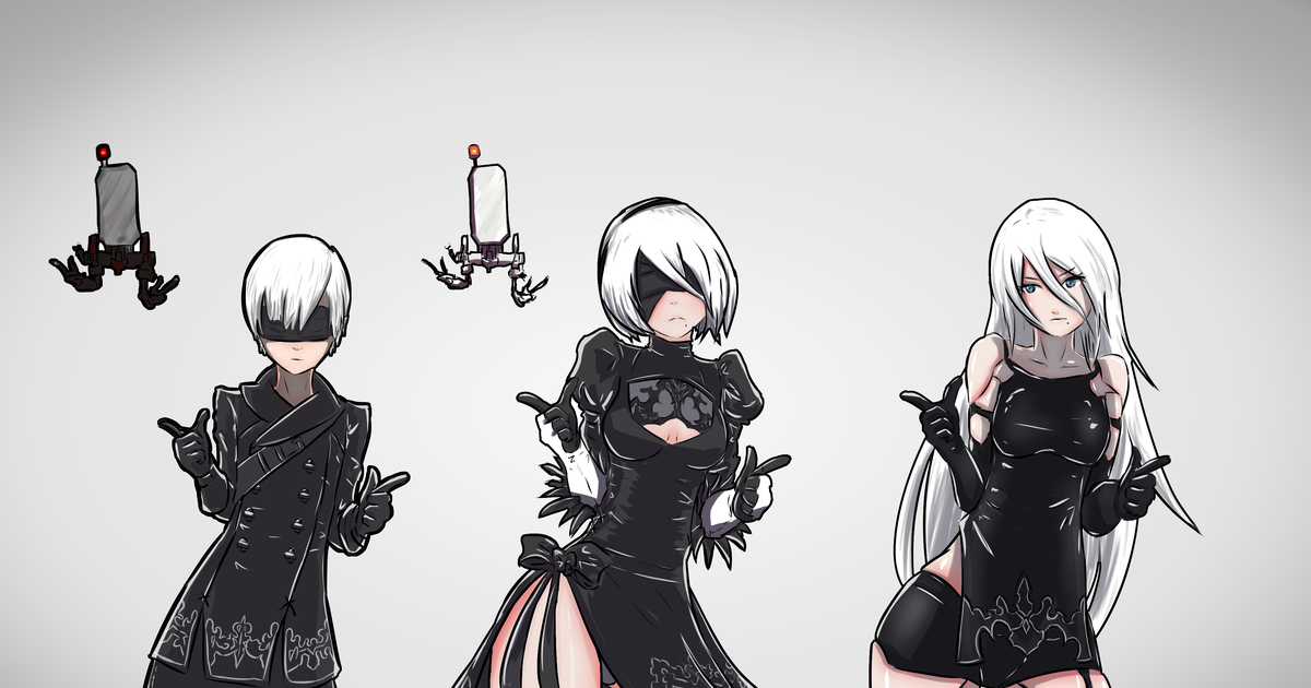 Как нарисовать 2b из nier automata