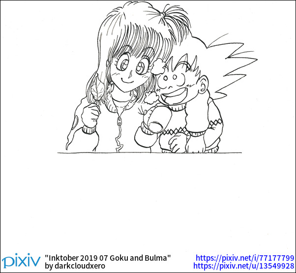 Inktober 2019 07 Goku and Bulma