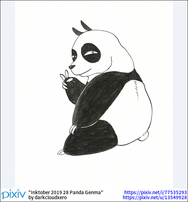 Inktober 2019 28 Panda Genma