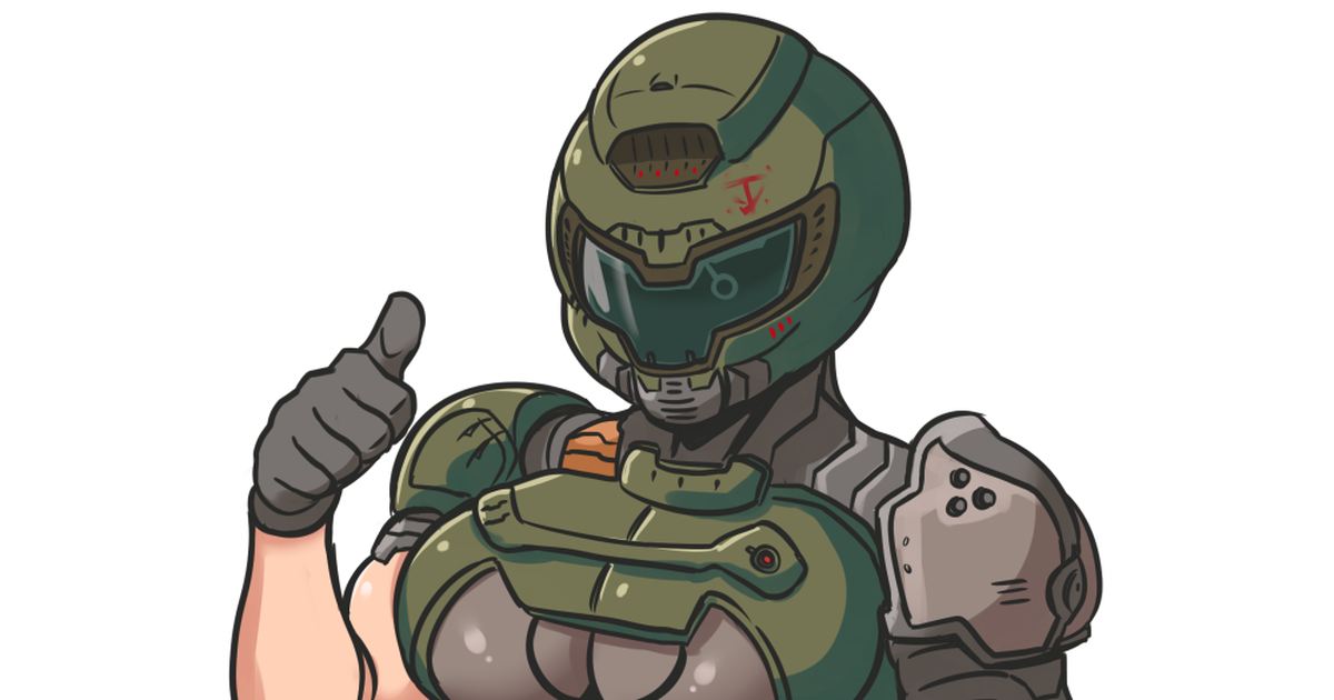 Doom Doom Doomguy Doomgal Pixiv