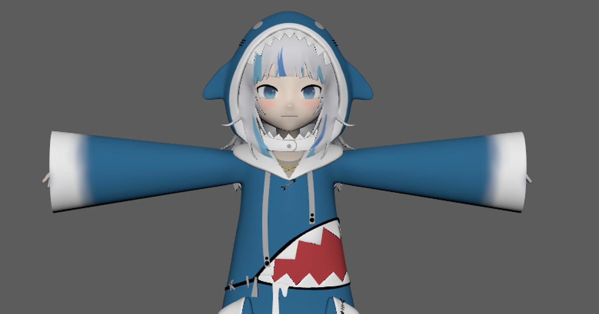 Model, 3D, hololive / Free High Poly Gawr Gura Model pixiv