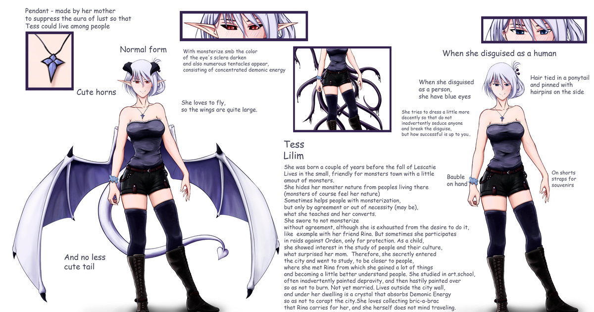 Monstergirl Monster Girl Encyclopedia Monstergirlencyclopedia Lilim Tess English Ver Pixiv 