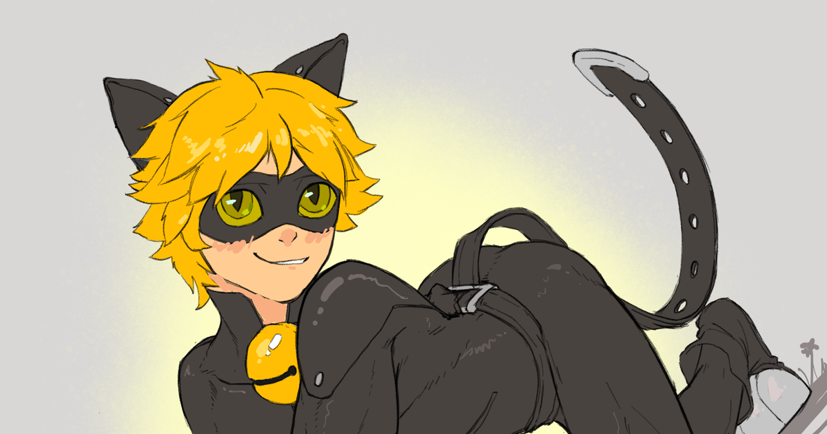 boy, cat ears, catnoir / Practice - pixiv