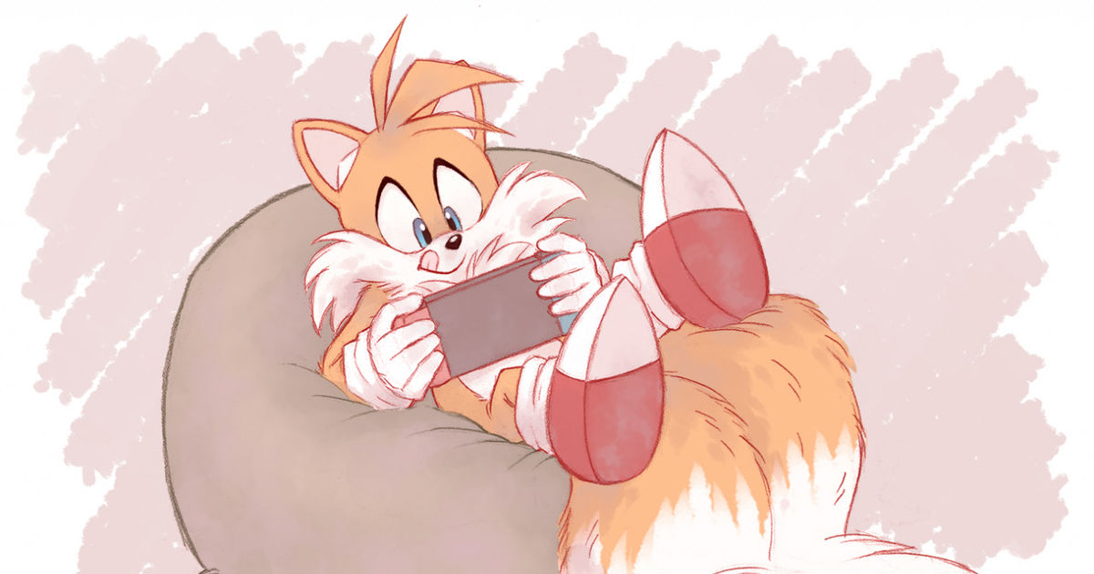 Tailed gaming. Tails Gamer. Nyaasu.