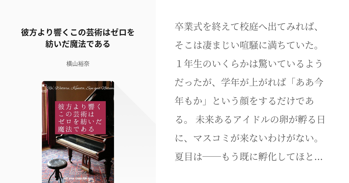 五奇人 朔間零誕生祭 彼方より響くこの芸術はゼロを紡いだ魔法である 横山裕奈の小説 Pixiv