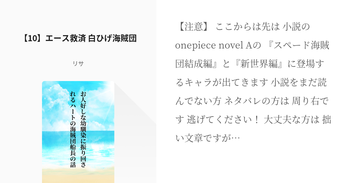 10 10 エース救済 白ひげ海賊団 お人好しな幼馴染に振り回されるハートの海賊団船長の話 Pixiv