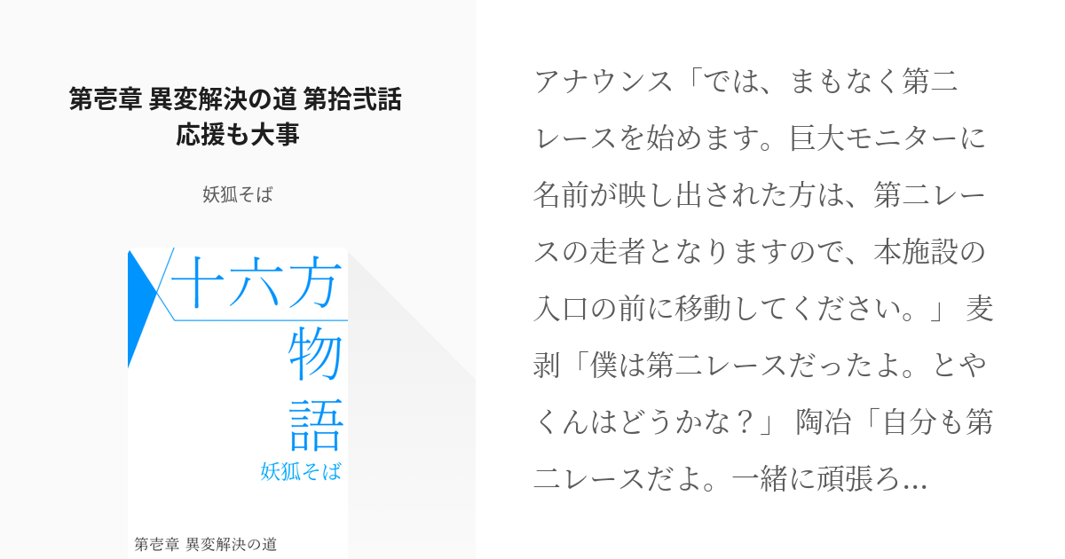 12 第壱章 異変解決の道 第拾弐話 応援も大事 十六方物語 妖狐そばの小説シリーズ Pixiv