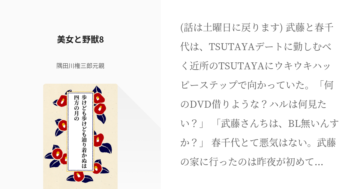 12 美女と野獣7 歩けども歩けども辿り着かぬは四方の月の 隅田川権三郎元親の小説シリーズ Pixiv