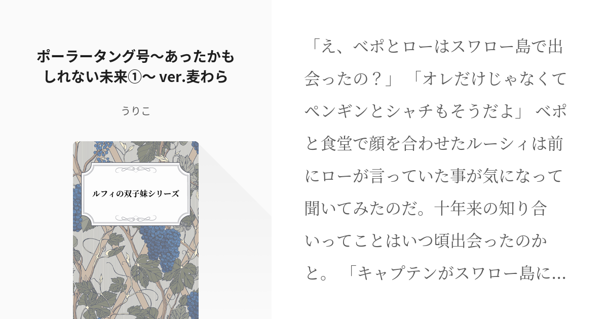 14 ポーラータング号 あったかもしれない未来 ルフィの双子妹シリーズ うりこの小説シリー Pixiv