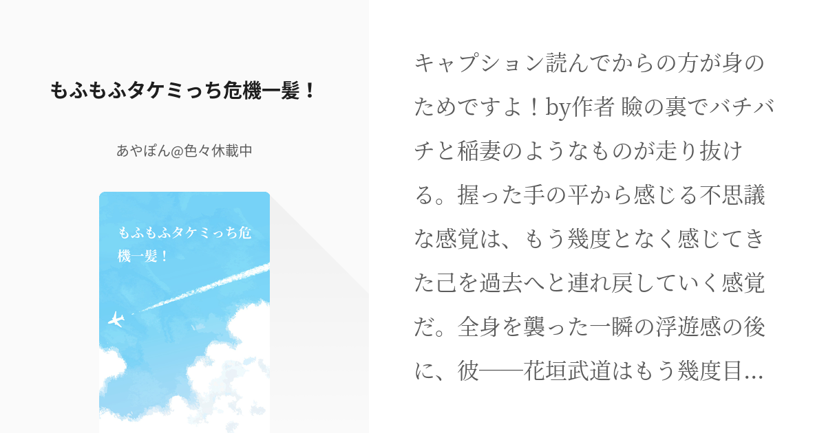 東京 腐 リベンジャーズ とら武 もふもふタケミっち危機一髪 あやぽん 呪術休載中の小説 Pixiv