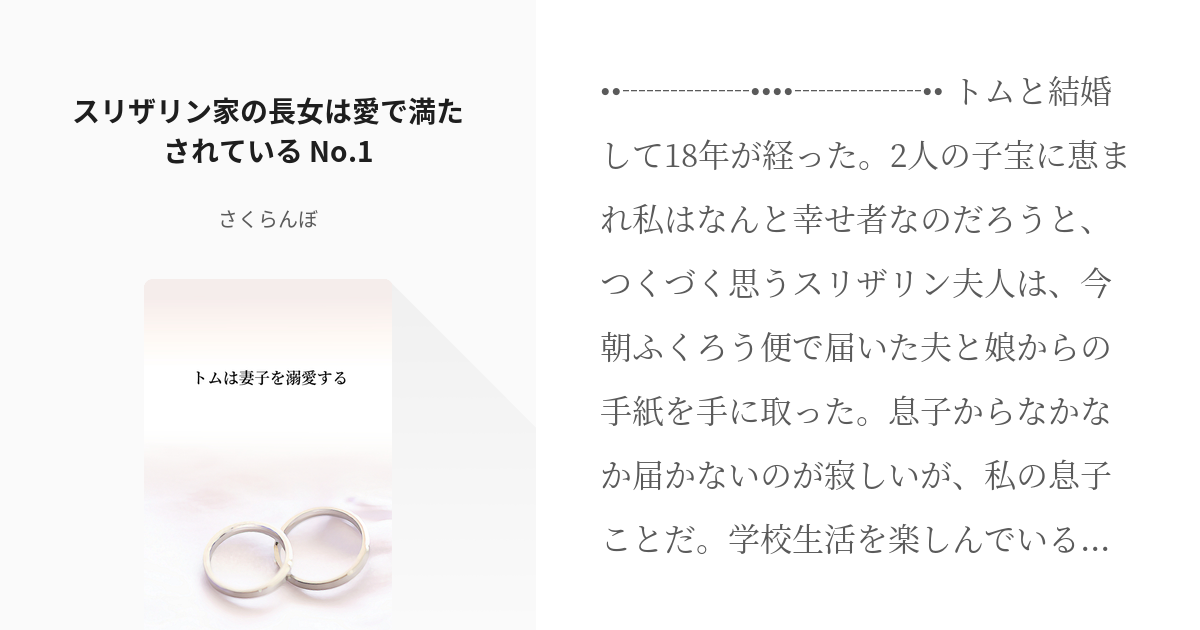 1 スリザリン家の長女は愛で満たされている No 1 トムは妻子を溺愛する さくらんぼの小説シ Pixiv