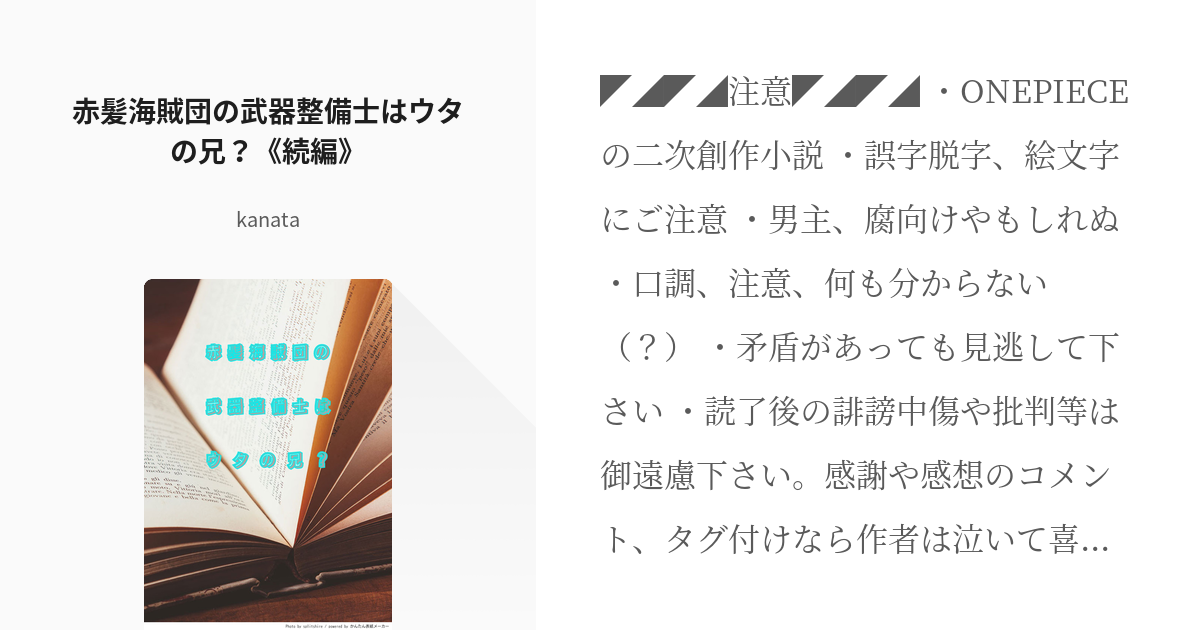 3 赤髪海賊団の武器整備士はウタの兄 続編 Op夢総集編 Kanata 更新遅いｯ Pixiv