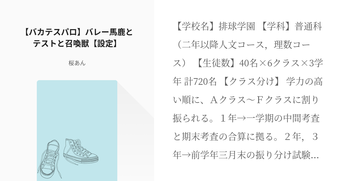 6 【バカテスパロ】バレー馬鹿とテストと召喚獣【設定】 | ハイキュー