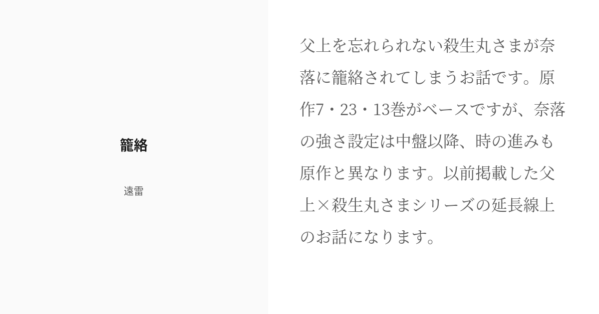 数量は多 □□犬夜叉同人誌【殺生丸受】犬夜叉＆奈落×殺生丸