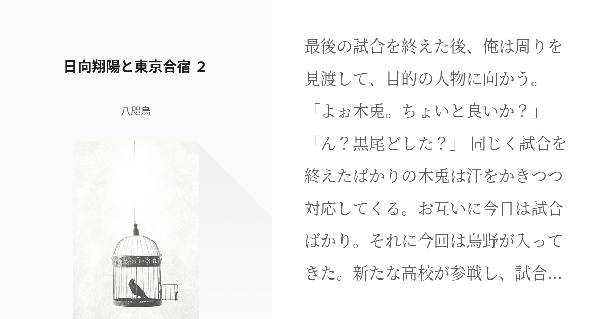 26 日向翔陽と東京合宿 ２ | ハイキュー！！ - 八咫烏の小説シリーズ