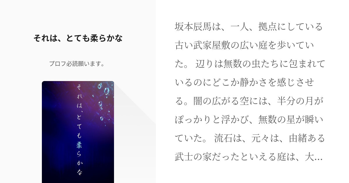 銀魂 #坂本辰馬 それは、とても柔らかな - プロフ必読願います。の小説