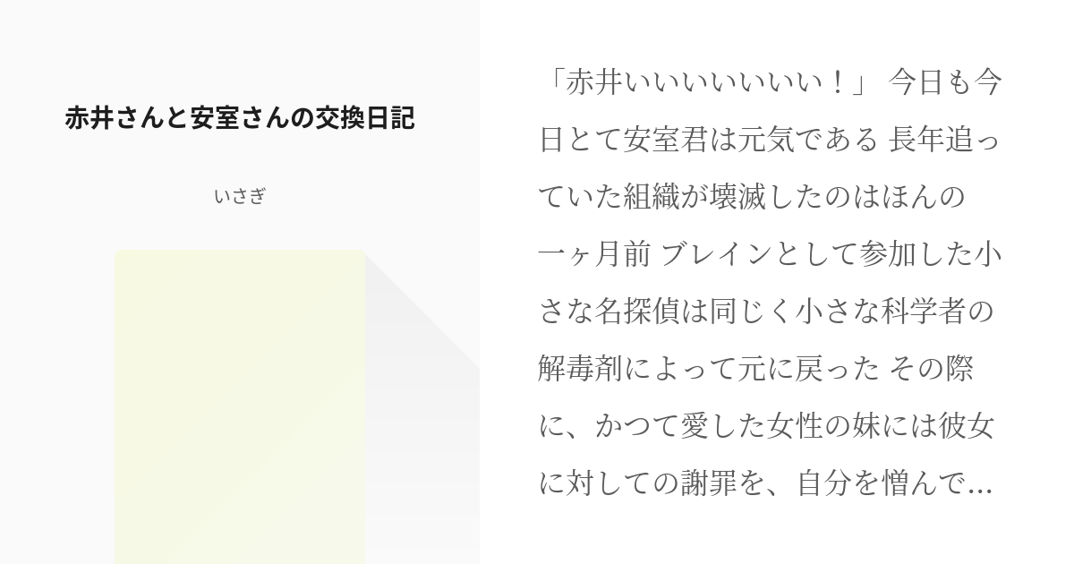 名探偵コナン 赤井秀一 赤井さんと安室さんの交換日記 いさぎの小説 Pixiv