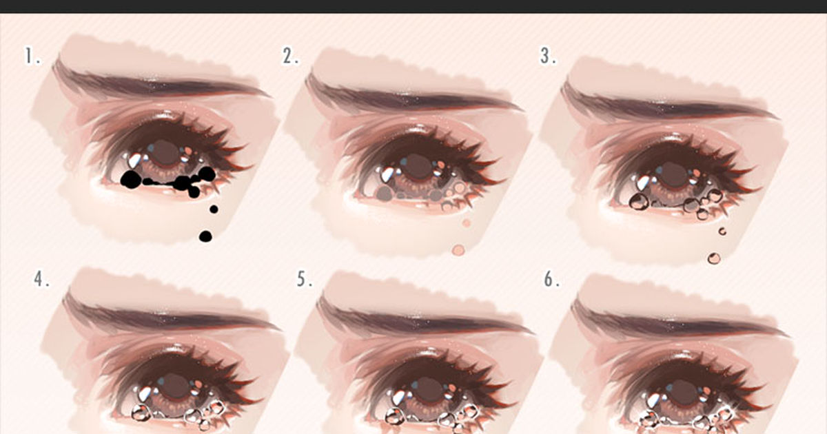 how to draw crying eyes step by step