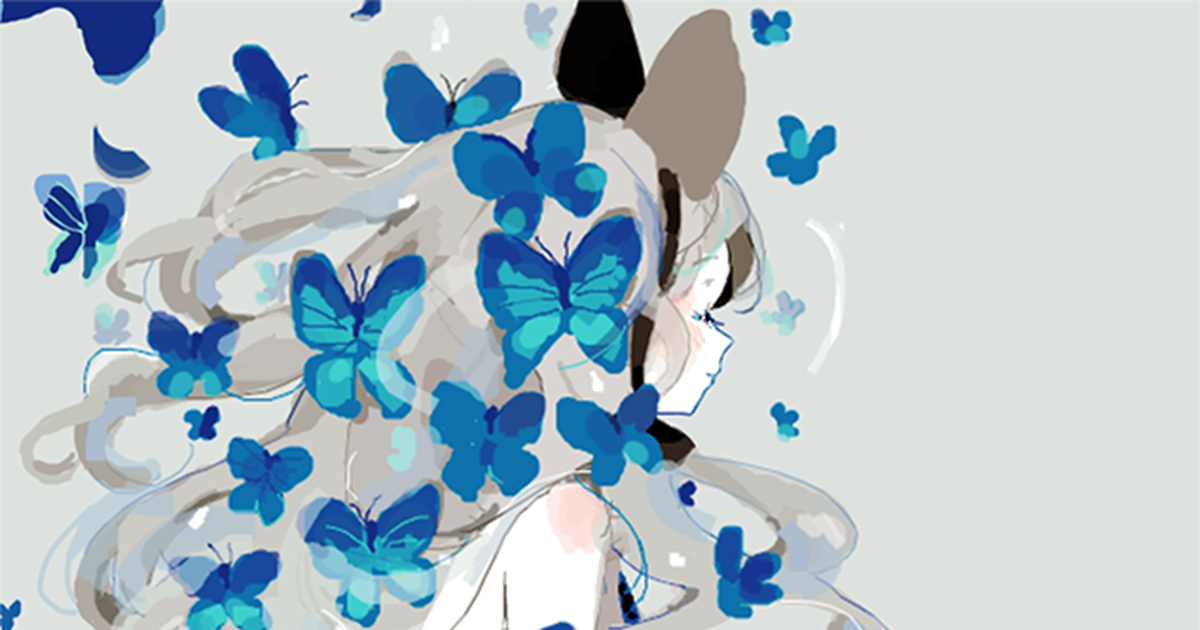 かぐわしい美しさ。蝶と女の子のイラスト特集