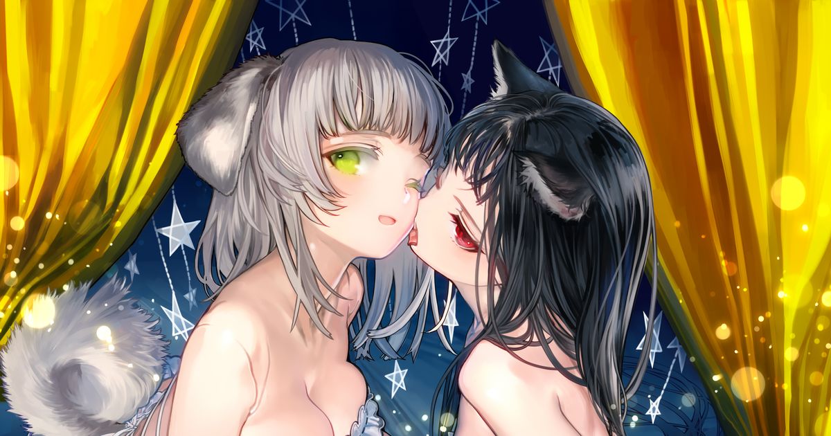 Whose head would you rather pet? Girls with cat ears VS dog ears