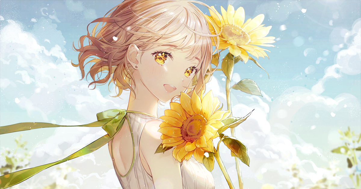 真っ直ぐに太陽を見つめて♡向日葵を描いたイラスト特集