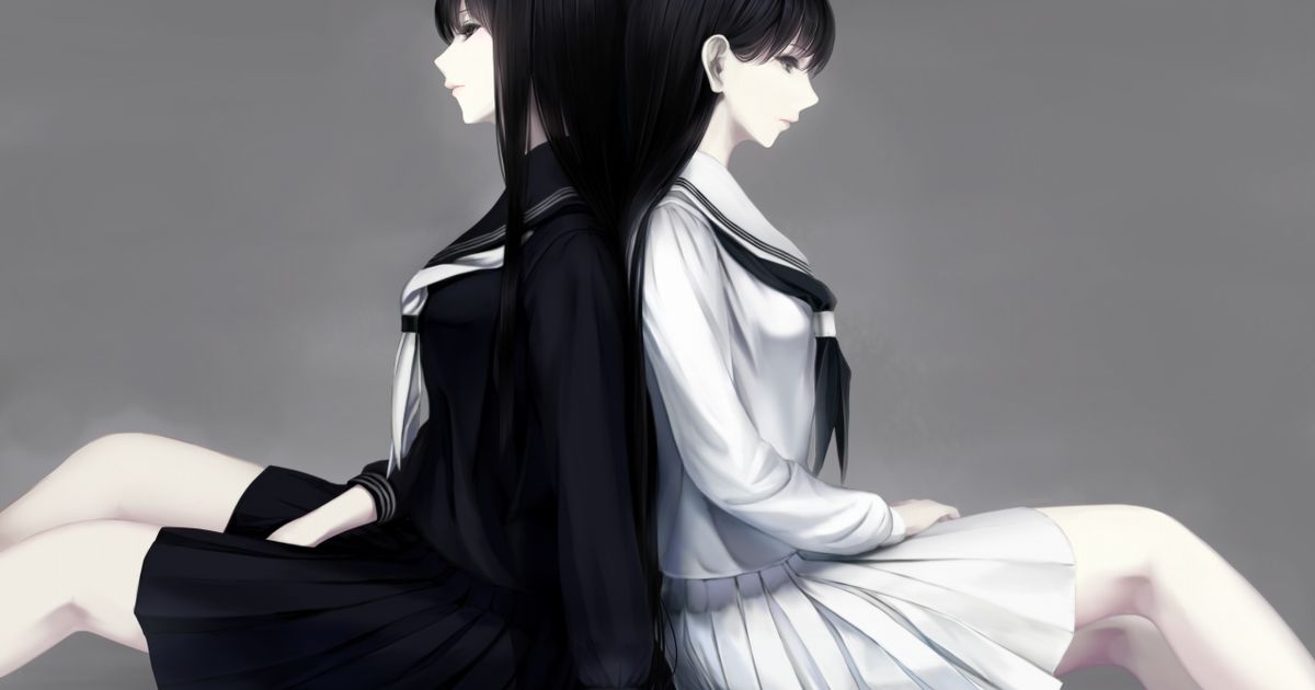  Drawings of White VS Black Sailor Uniforms - The black and white colors of youth.