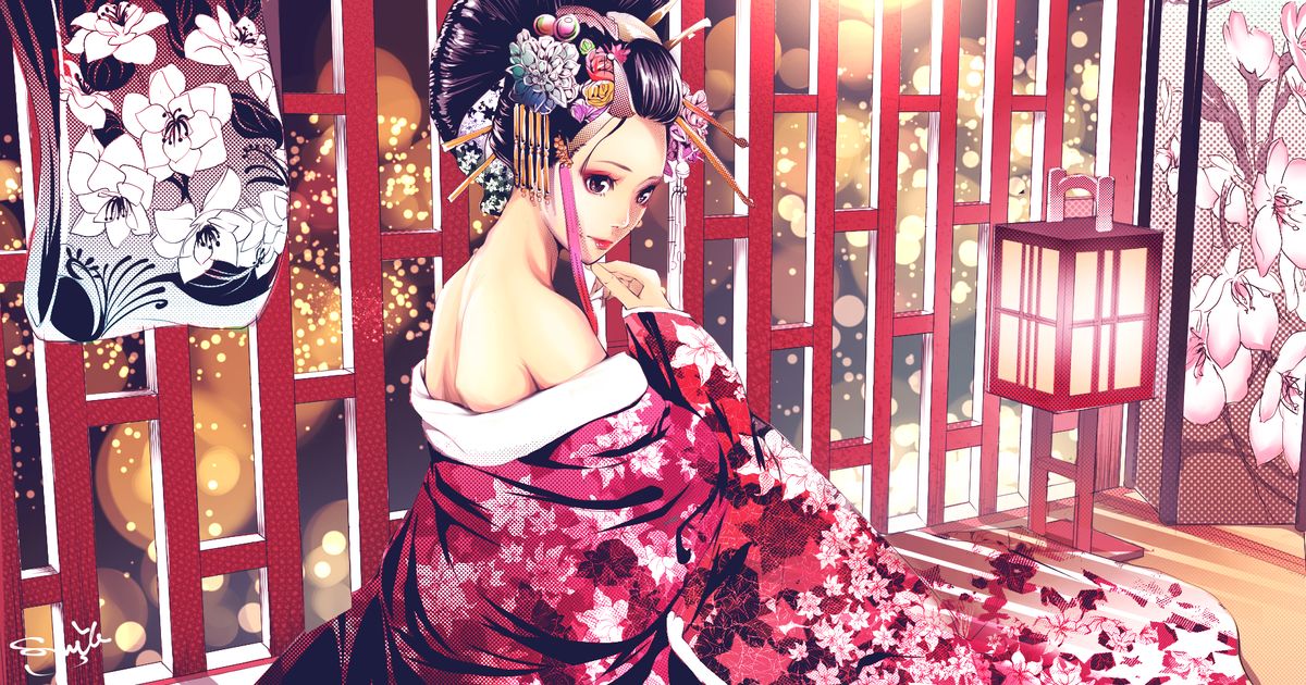 Drawings of Oiran - The flower of the red-light district.