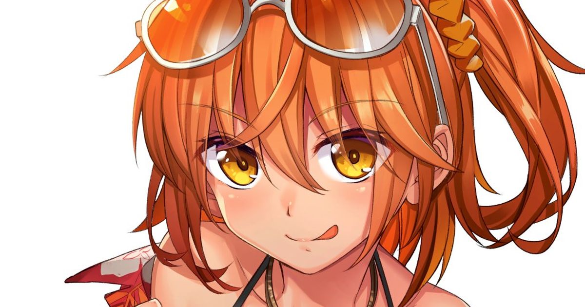 フレッシュに輝いて☆オレンジ髪女子のイラスト特集