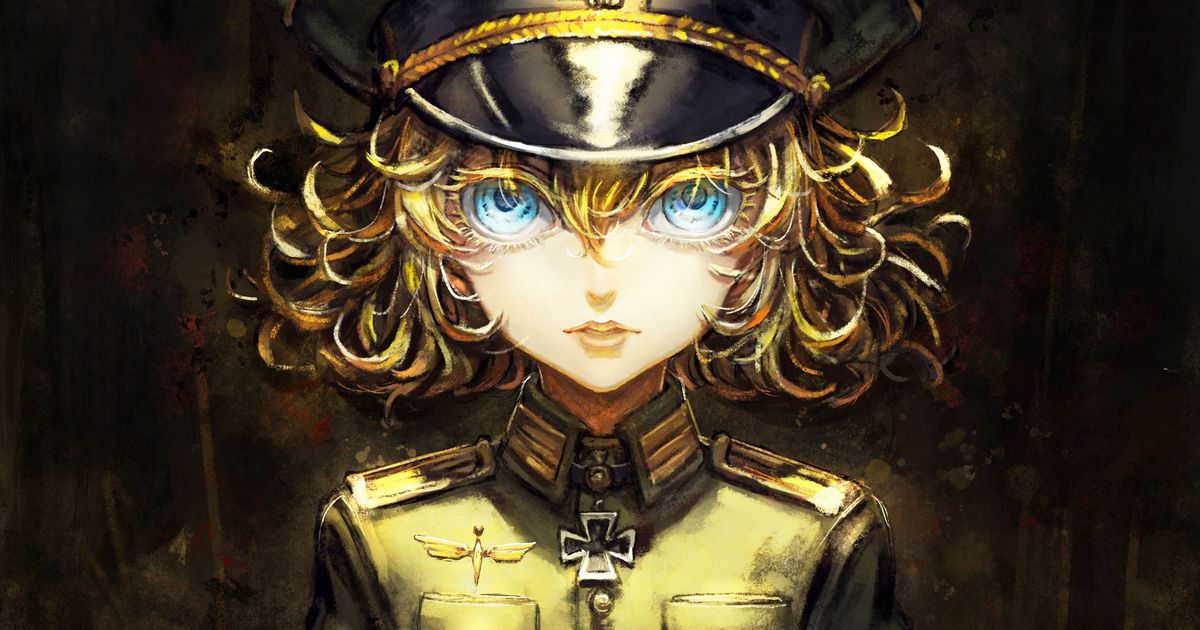 Drawings of Girls in Military Uniforms - A Flower in the Battlefield.