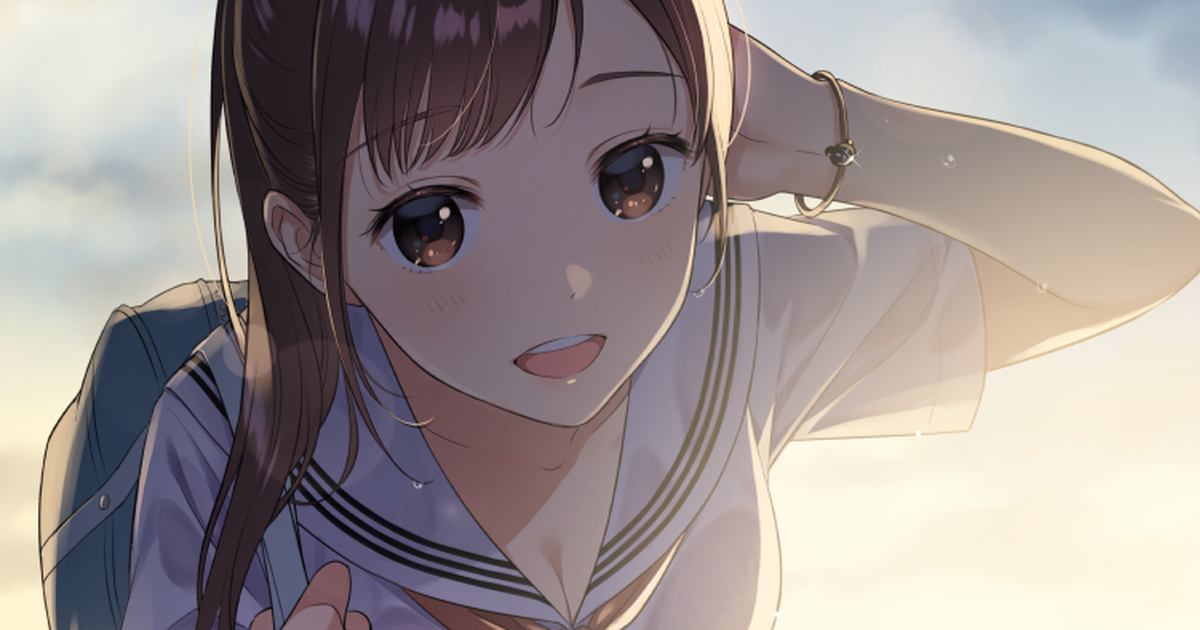 Drawings of Girls with Ponytails and Sailor Uniforms  - Clad in the Air of Early Summer.