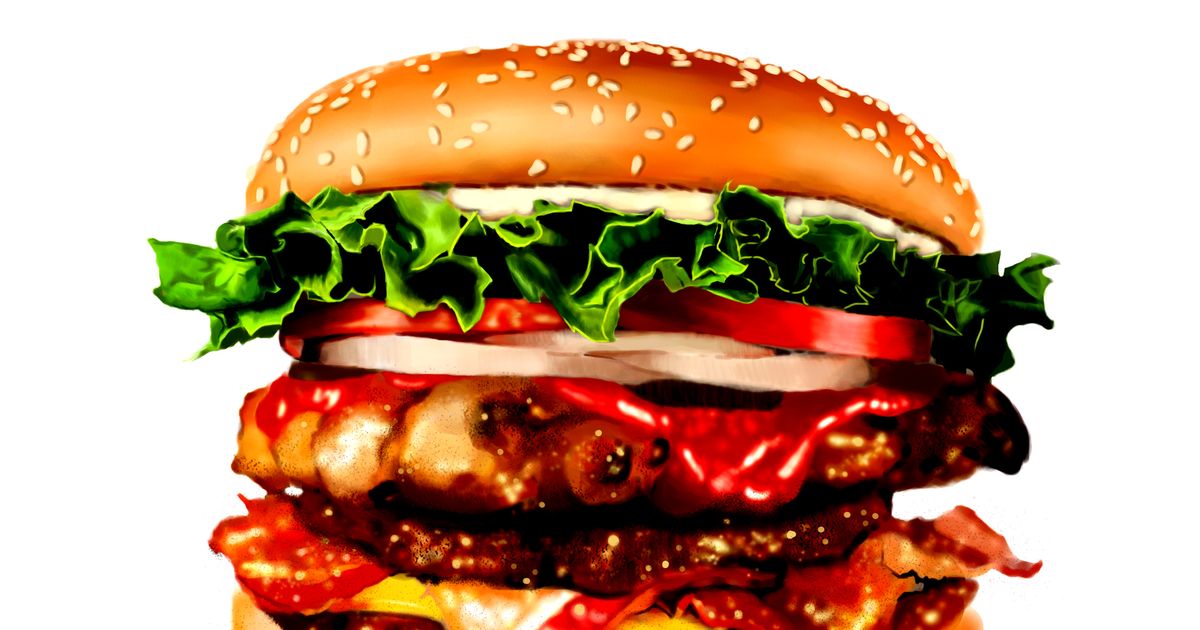 Realistic, mouth-watering hamburgers