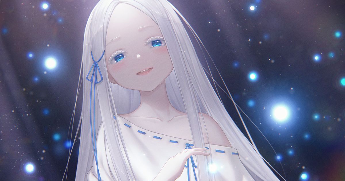 Drawings of Silver-Haired Girls - Like Dazzling Moonlight...