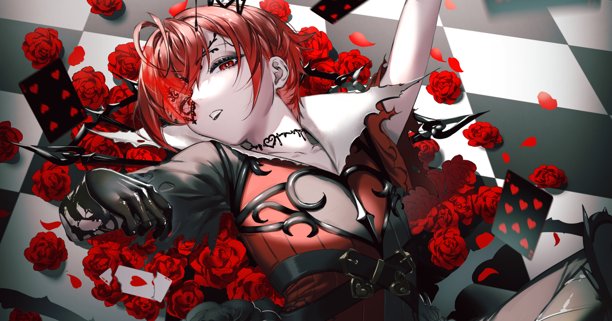 情熱の花。赤い薔薇を描いたイラスト特集