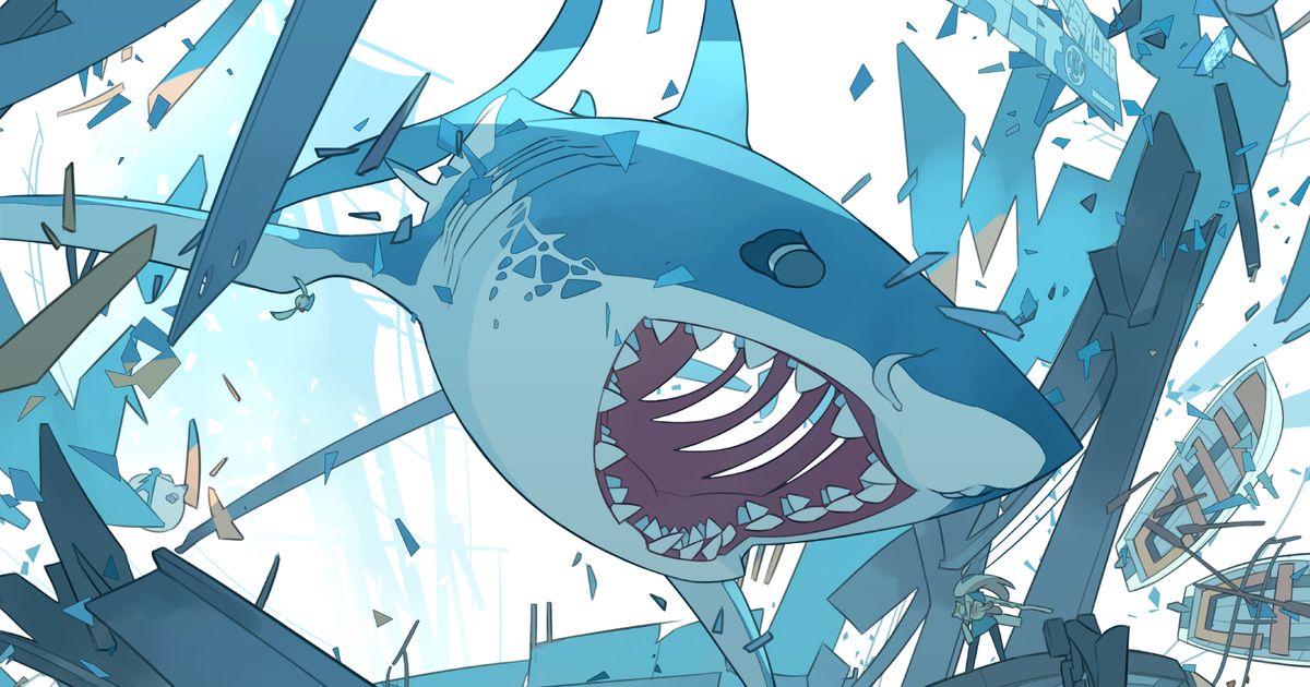 水底から迫る恐怖。サメのイラスト特集