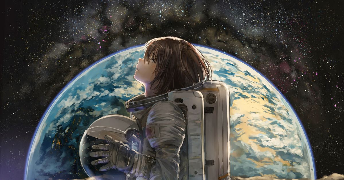 Drawings of Girls in Space - Toward the Stars…!