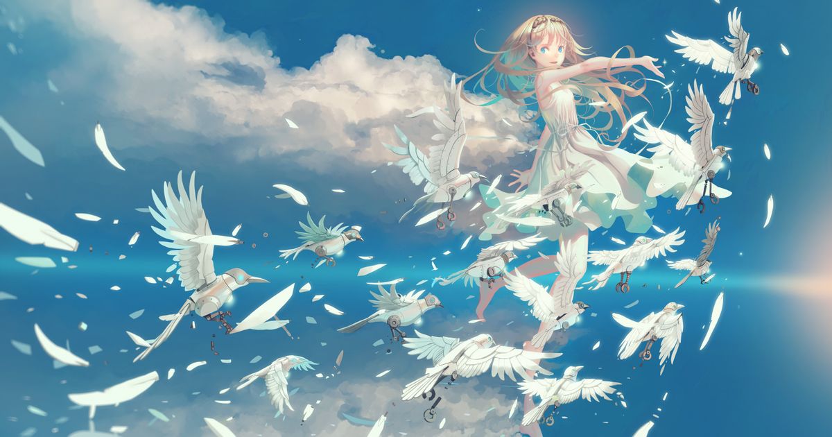 Drawings of Girls and the Sky - Gazing Upon the Wild Blue Yonder