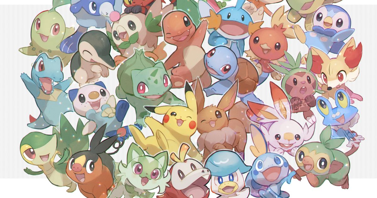 Fan Art of Nine Generations of Pokémon Starters - Choose Wisely!