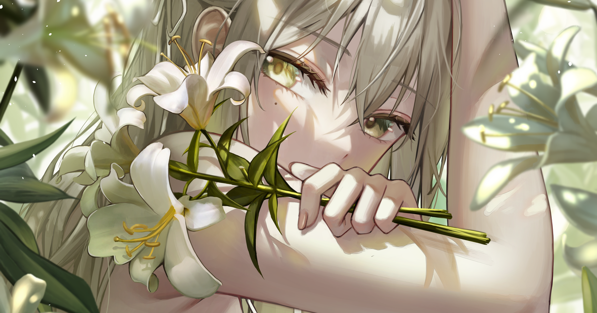 Drawings Featuring White Lilies - Bewitching Purity